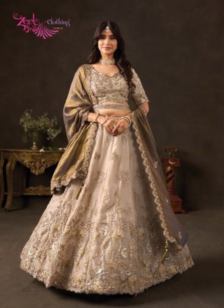 Bronze Gold Lashkara By Zeel Fendy Silk With Sequence Work Lehenga Choli 6019